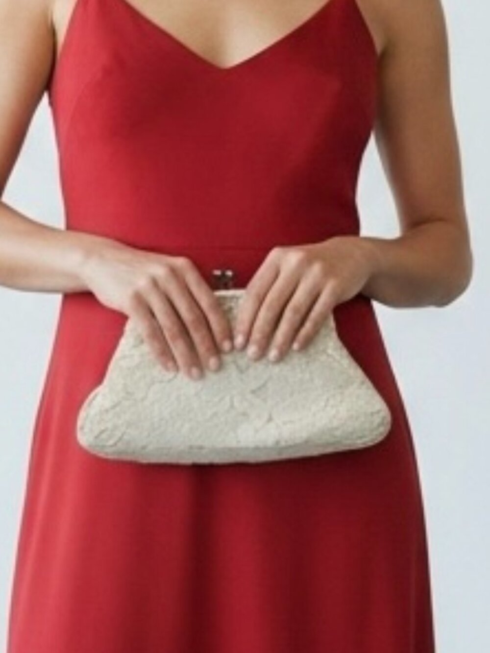 Vintage Franchi White Lace Evening Clutch or Shoulder bag purse NWT